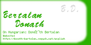 bertalan donath business card